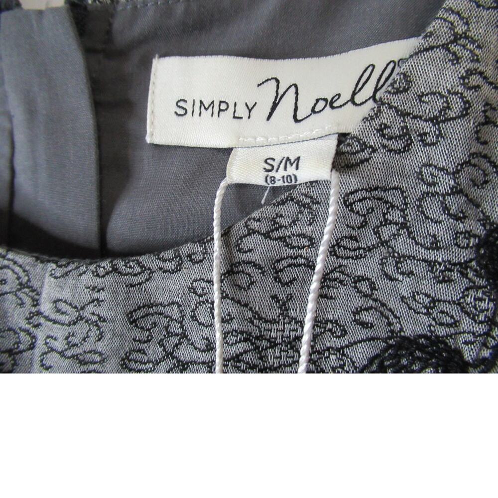 NWT Simply Noelle grey and black embroyered floral Sleeveless Dress - Picture 3 of 3